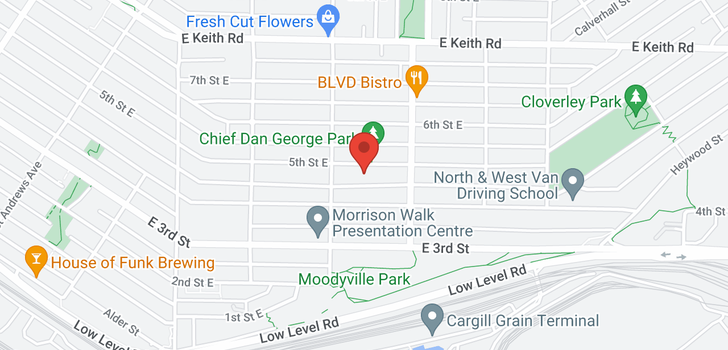 map of 629 E 5TH STREET